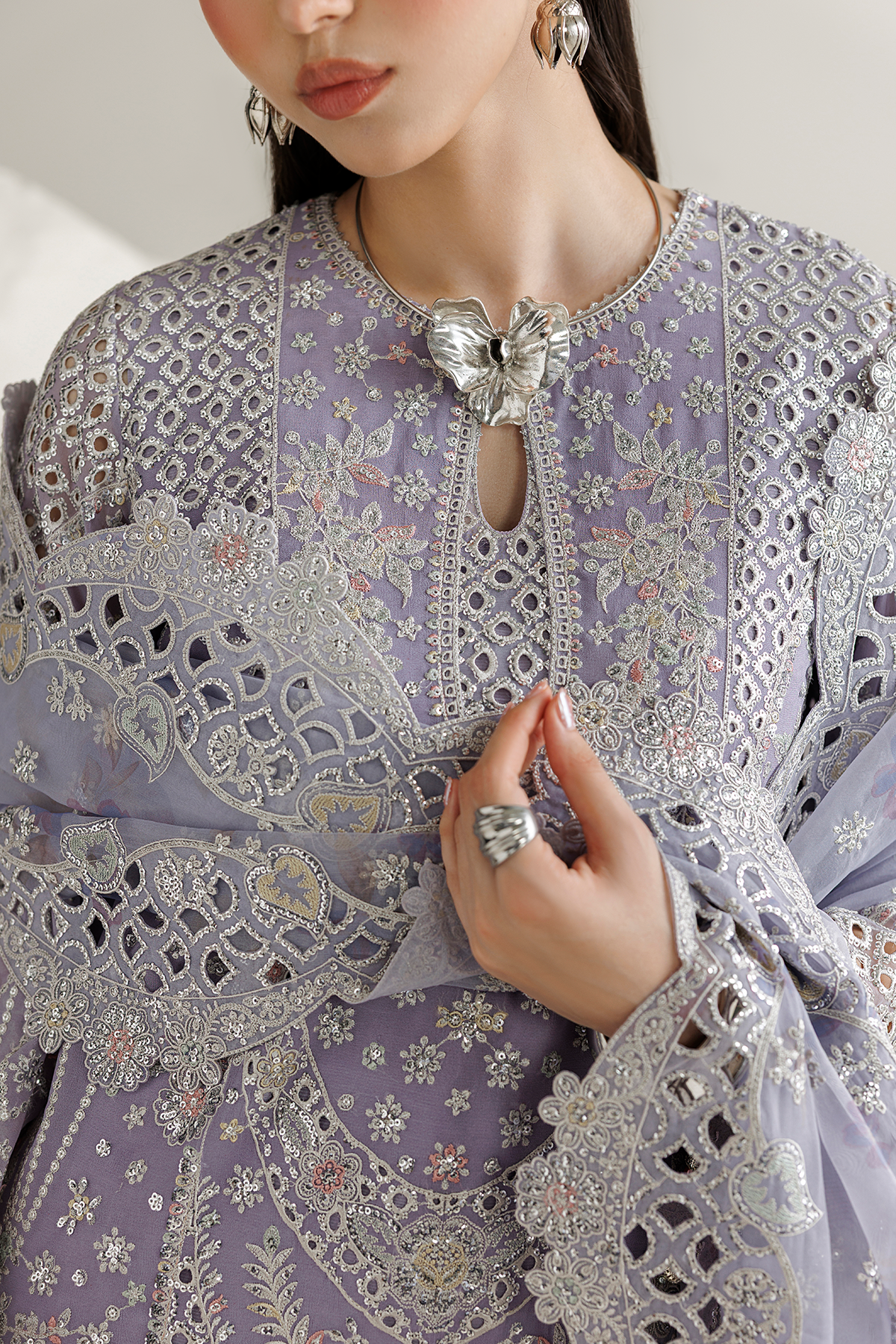 Pakistani embroidered chiffon formal UC-3145 by Jazmin