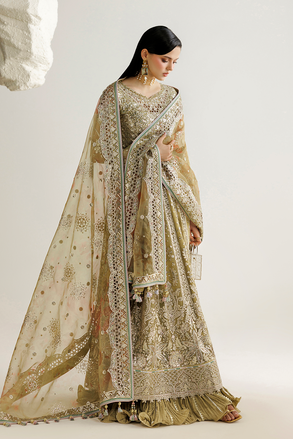 Jazmin UC-3140 embroidered chiffon Pakistani formal suit