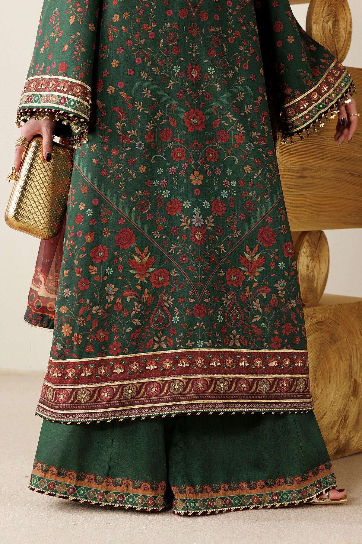 Jazmin Orlina OR26-D01 printed raw silk outfit