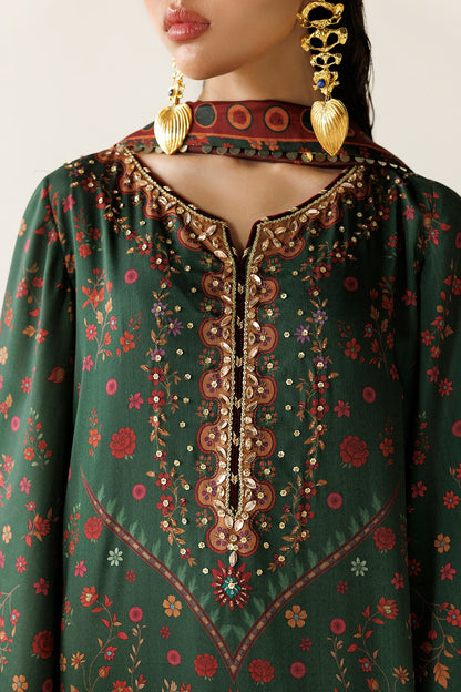 Jazmin OR26-D01 handwork printed raw silk Pakistani formal suit