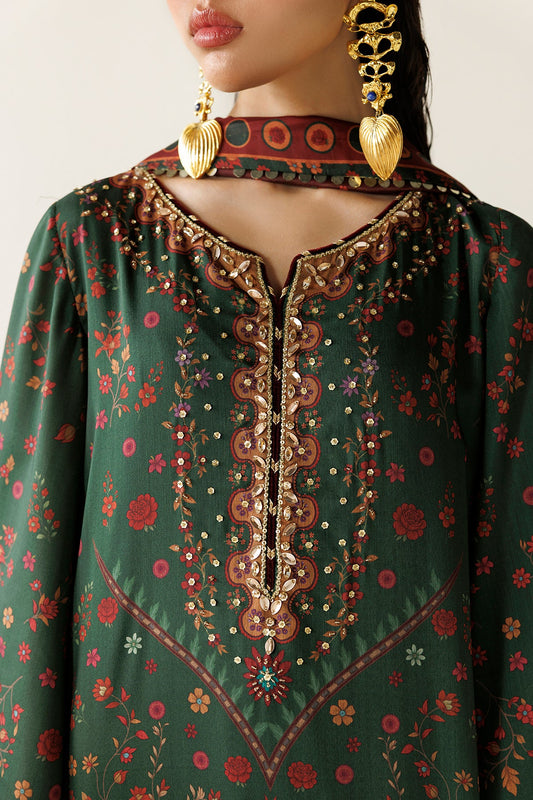 Jazmin OR26-D01 handwork printed raw silk Pakistani formal suit