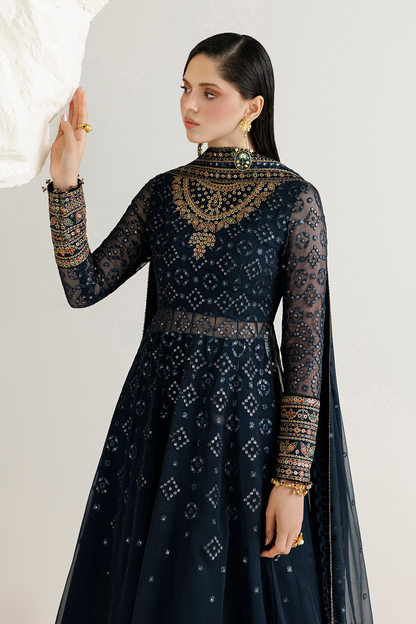 Jazmin UC-3144 three-piece chiffon formal with raw silk trouser