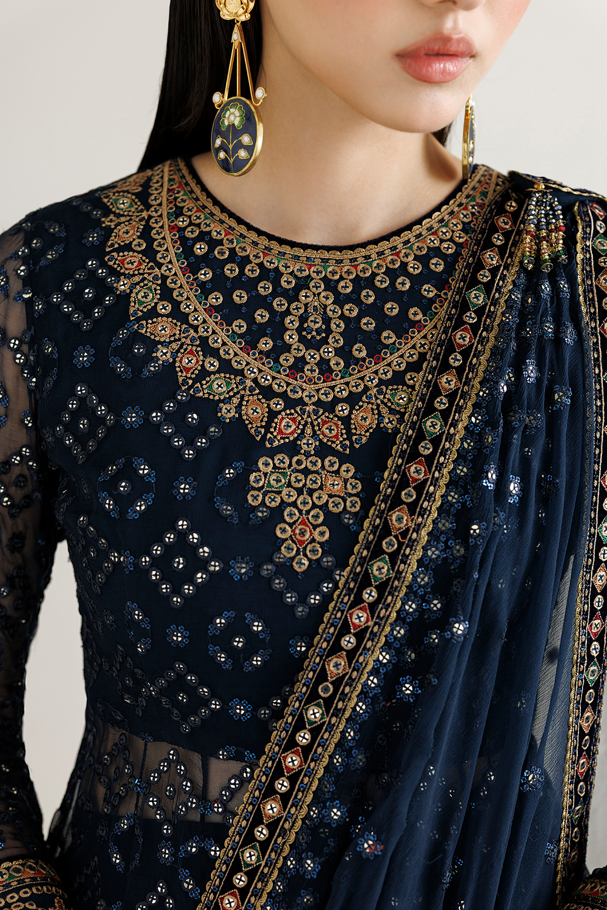 Pakistani embroidered chiffon formal UC-3144 by Jazmin