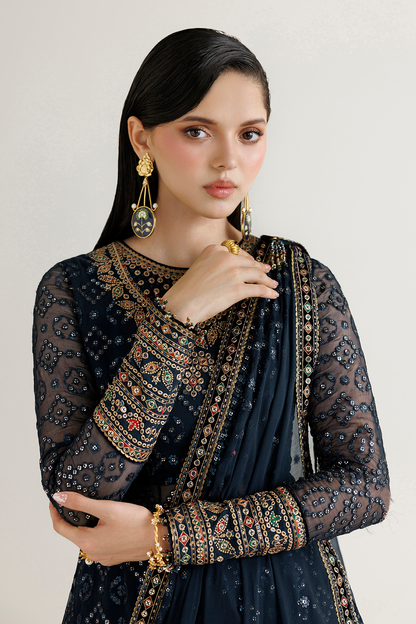 Jazmin UC-3144 embroidered chiffon sleeves detail