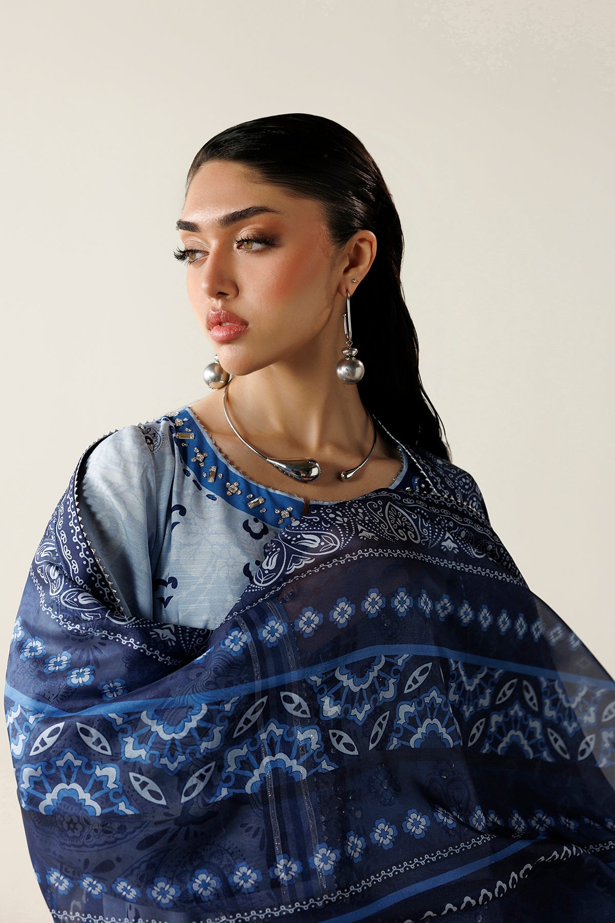 Jazmin OR26-D02 tissue silk dupatta drape