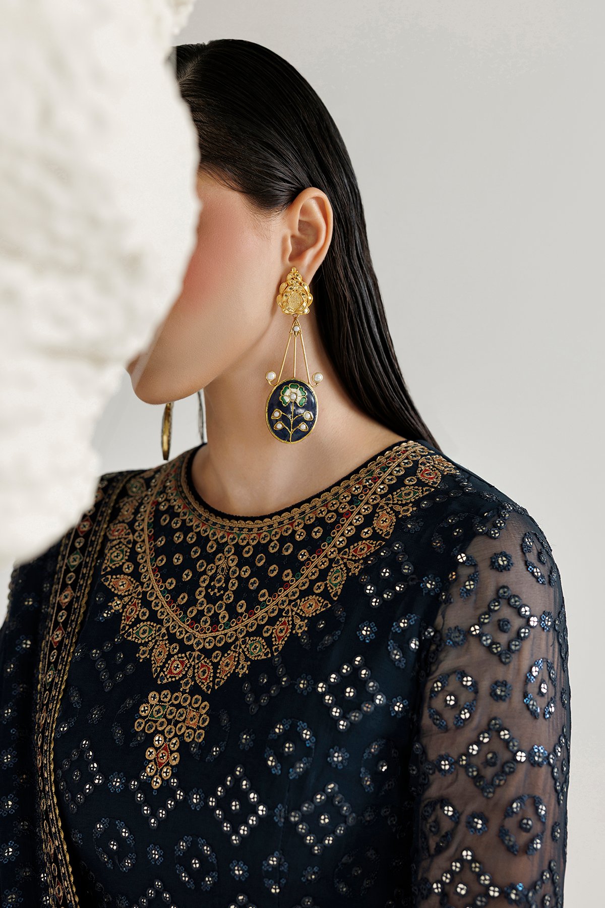 Jazmin UC-3144 embroidered chiffon suit at Raz Ruya