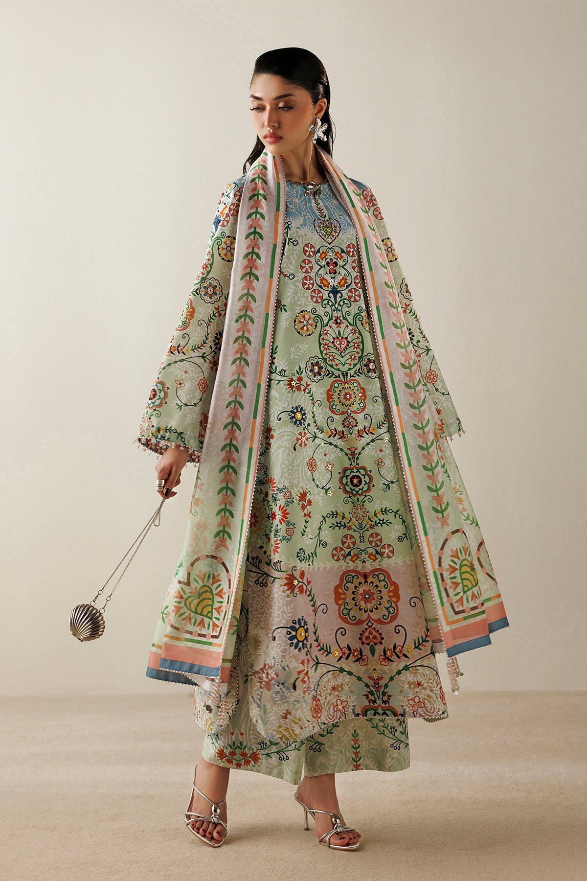 Pakistani handwork raw silk formal OR26-D10 by Jazmin