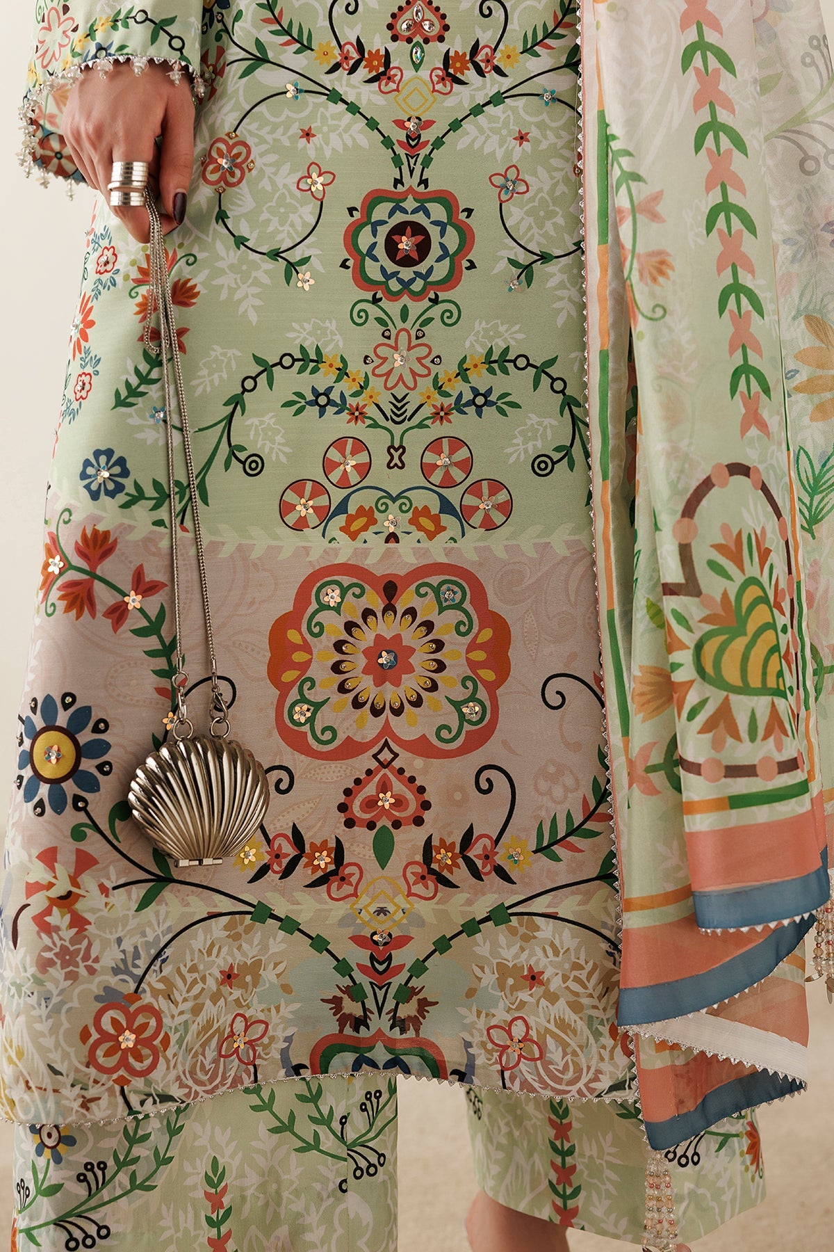 Jazmin OR26-D10 tissue silk dupatta drape