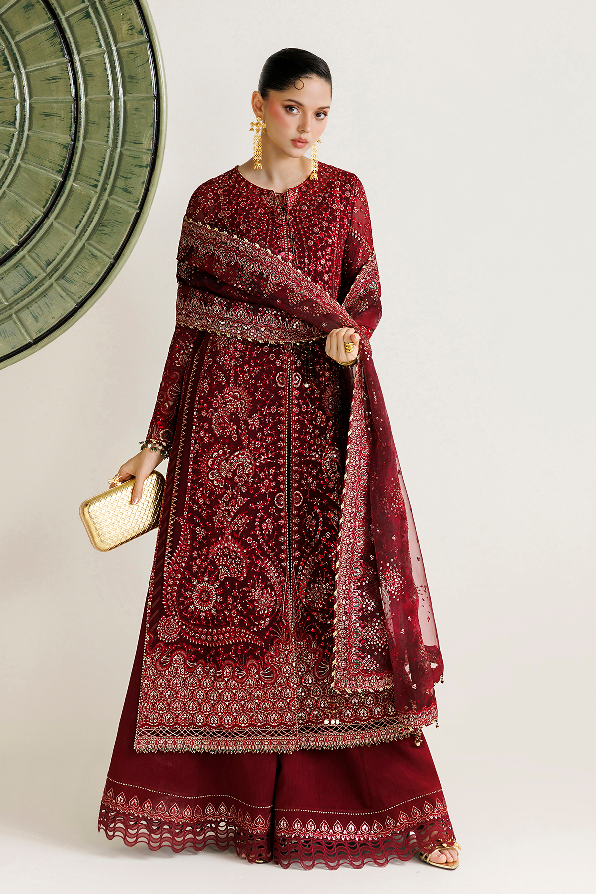 Jazmin UC-3143 embroidered georgette chiffon Pakistani formal suit