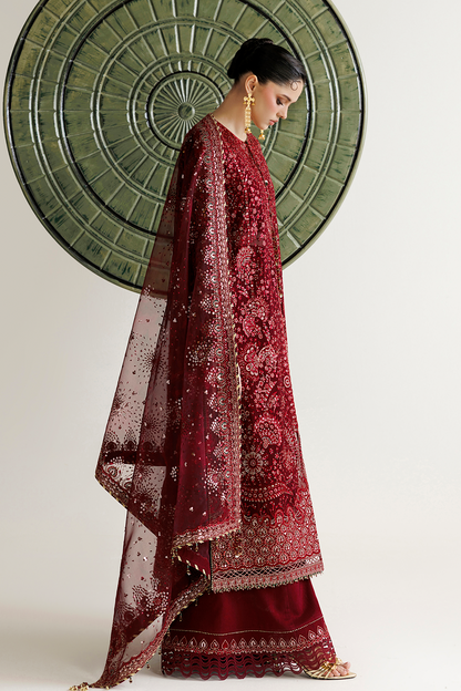Jazmin UC-3143 embroidered organza dupatta border