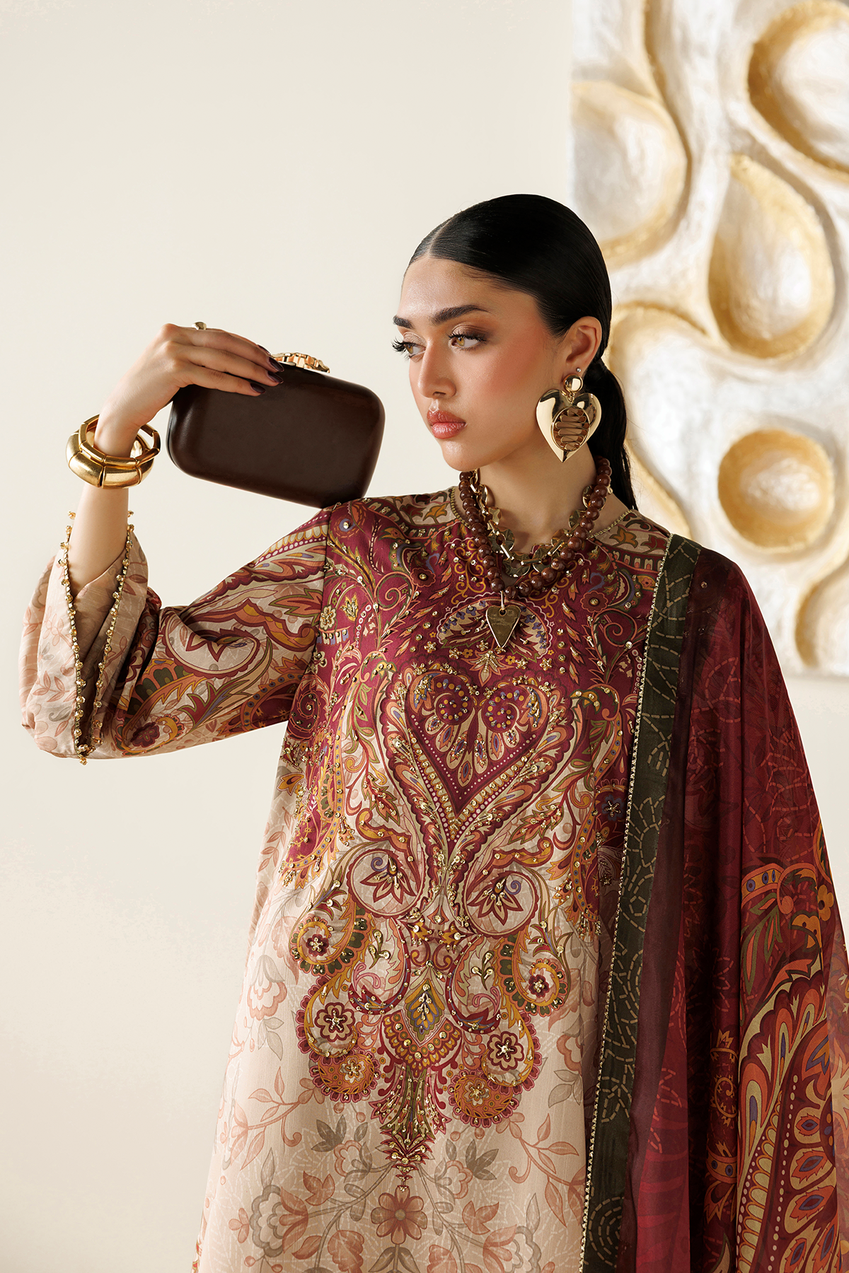 Jazmin OR26-D08 tissue silk dupatta drape