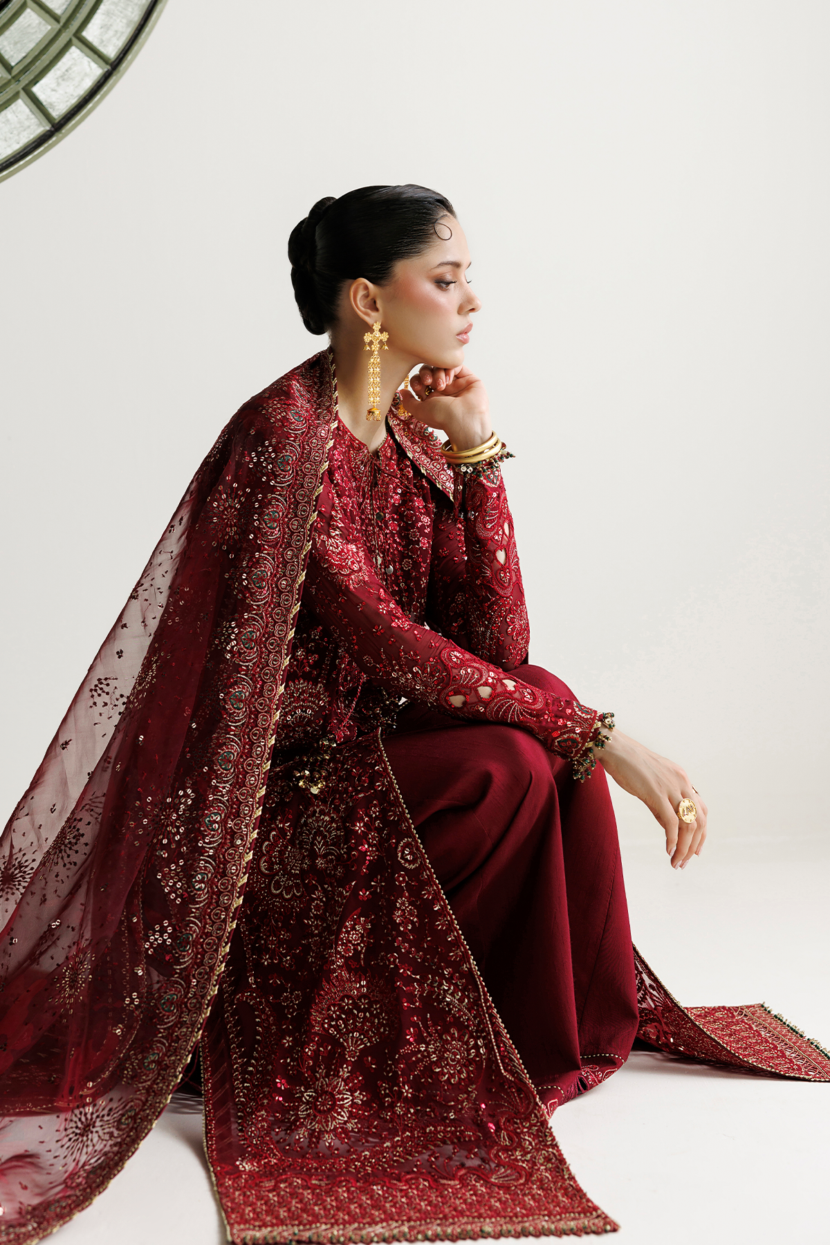 Pakistani embroidered chiffon formal UC-3143 by Jazmin