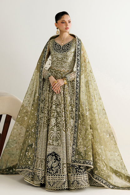Pakistani embroidered chiffon and velvet formal UC-3141 by Jazmin