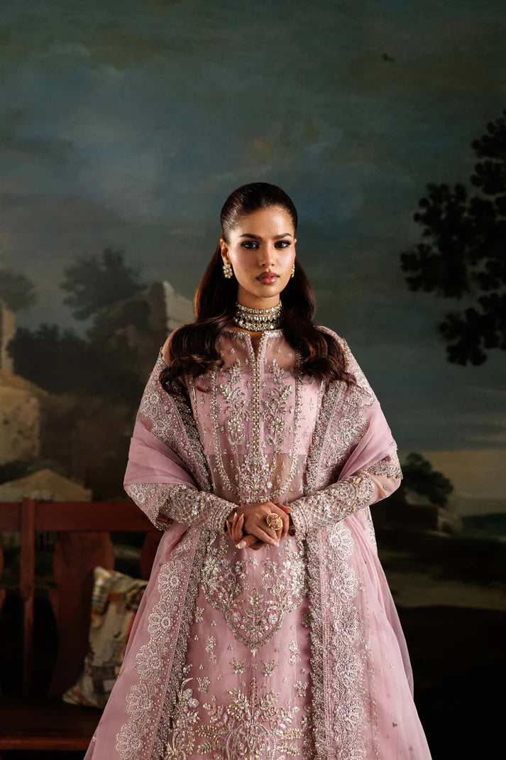 Luxury organza embroidered lehenga dress with hand embellished front, sleeves & 12 panels. Includes embroidered dupatta and 8 yards inner fabric.