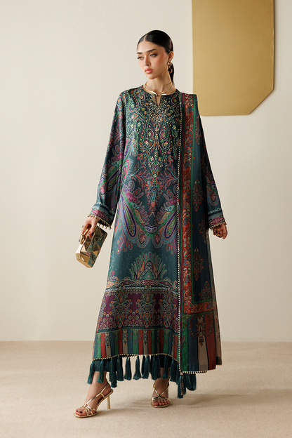 Jazmin OR26-D07 printed silk formal with tissue silk dupatta