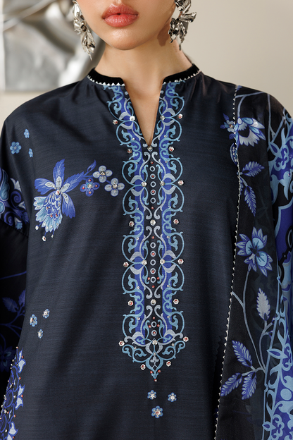 Jazmin OR26-D05 handwork printed raw silk Pakistani formal suit