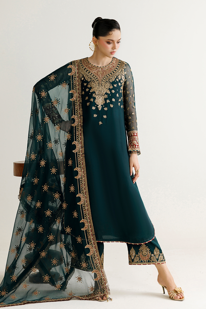 Jazmin UC-3139 embroidered chiffon Pakistani formal suit