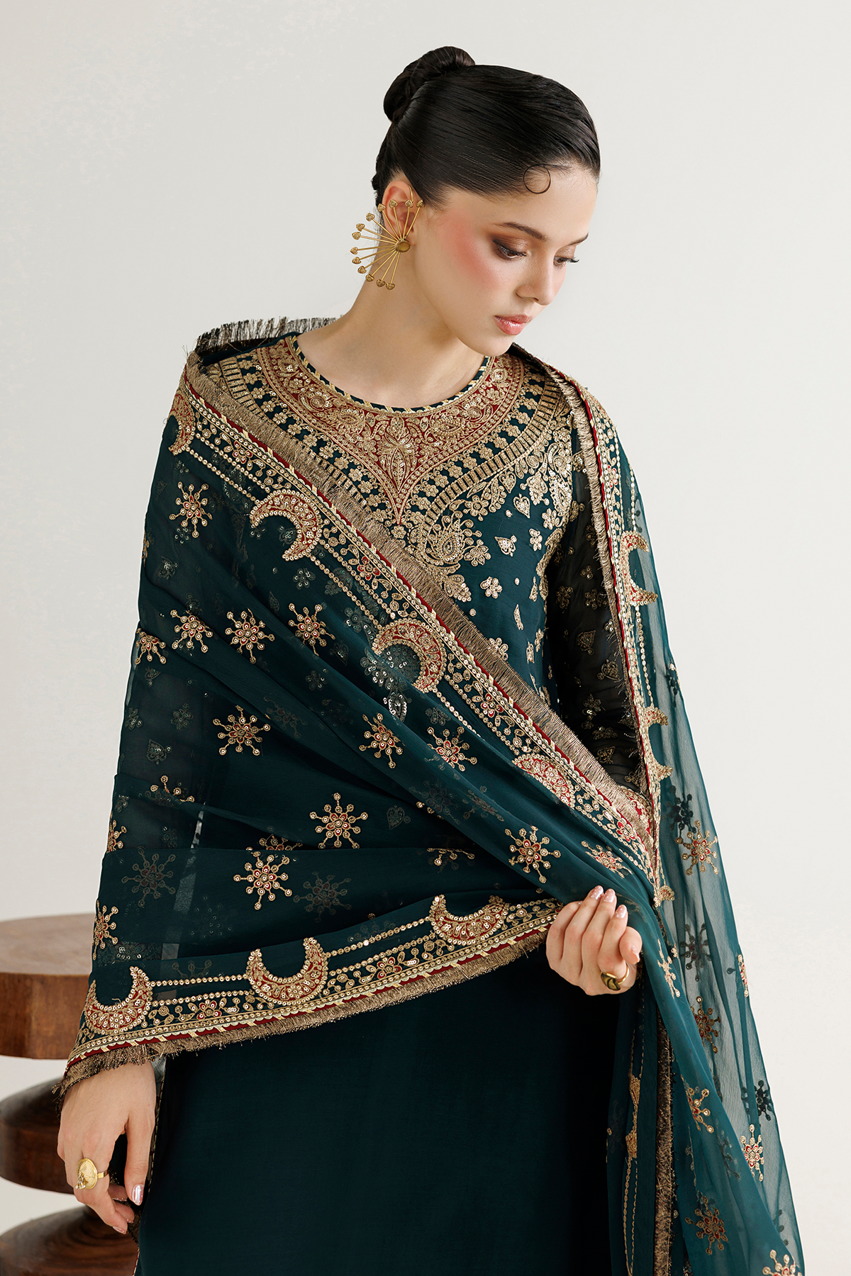 Pakistani embroidered chiffon formal UC-3139 by Jazmin