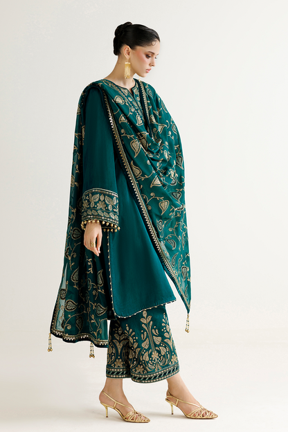 Pakistani embroidered raw silk formal UR-7092 by Jazmin