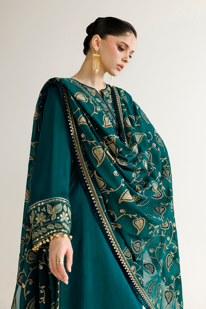 Jazmin UR-7092 embroidered sleeve border and hem