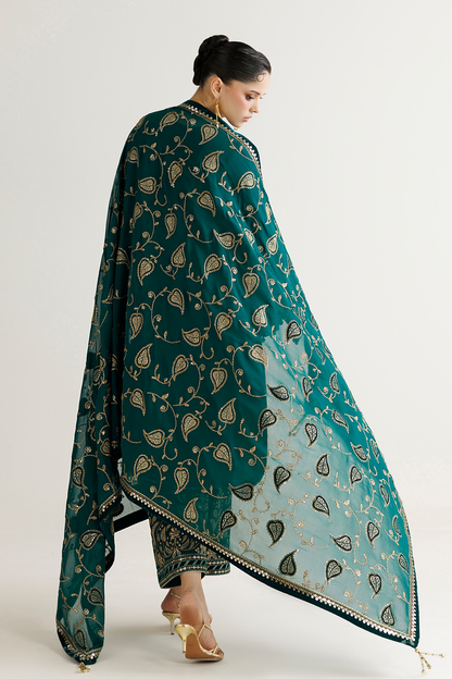 Embroidered raw silk UR-7092 by Jazmin – Pakistani party wear