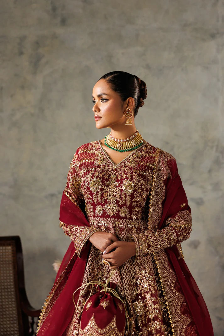 Stunning organza embroidered lehenga dress with hand embellished front, sleeves & panels. Includes dupatta, kalliyan and 8 yards inner fabric.