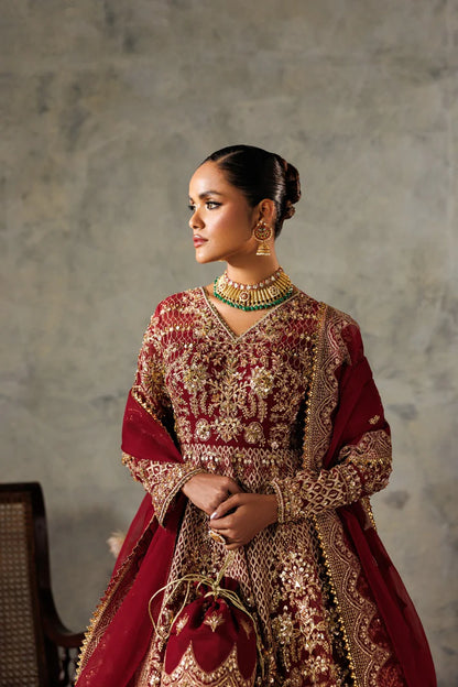 Stunning organza embroidered lehenga dress with hand embellished front, sleeves & panels. Includes dupatta, kalliyan and 8 yards inner fabric.