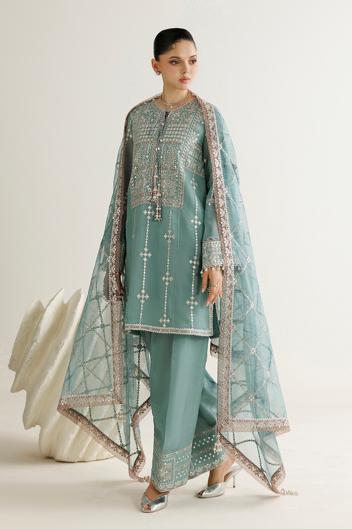 Pakistani embroidered chiffon formal UC-3138 by Jazmin