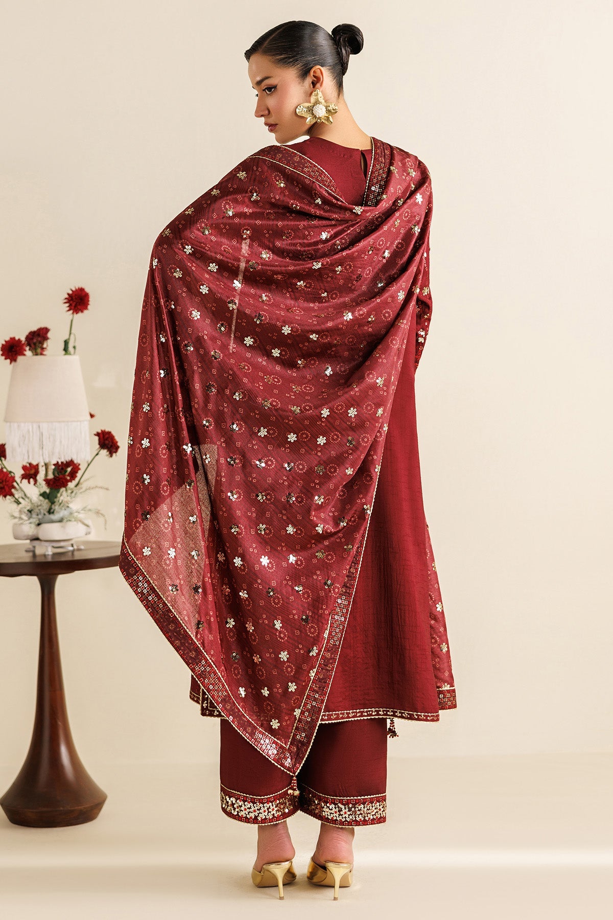 Jazmin UR-7070 raw silk formal with printed tussar silk dupatta