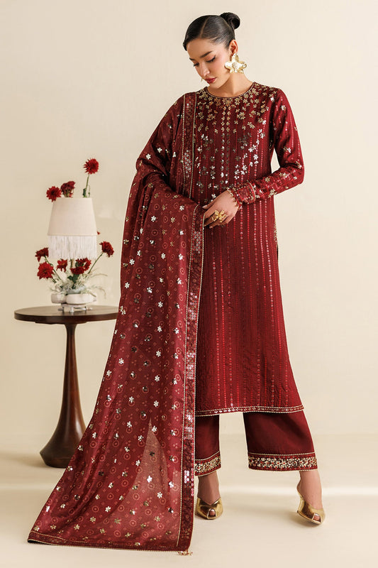 Jazmin UR-7070 embroidered Korean raw silk Pakistani formal suit