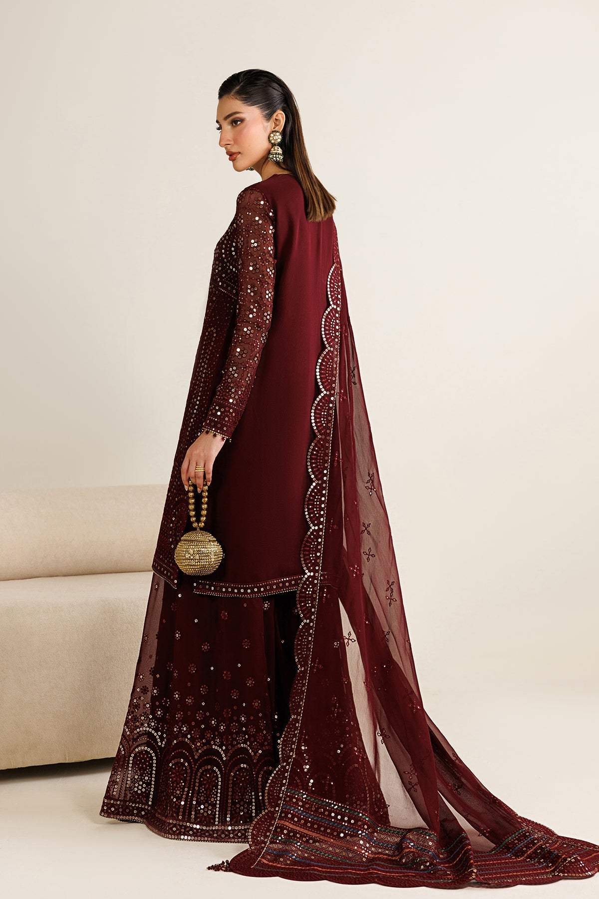 Pakistani embroidered chiffon formal UC-3126 by Jazmin