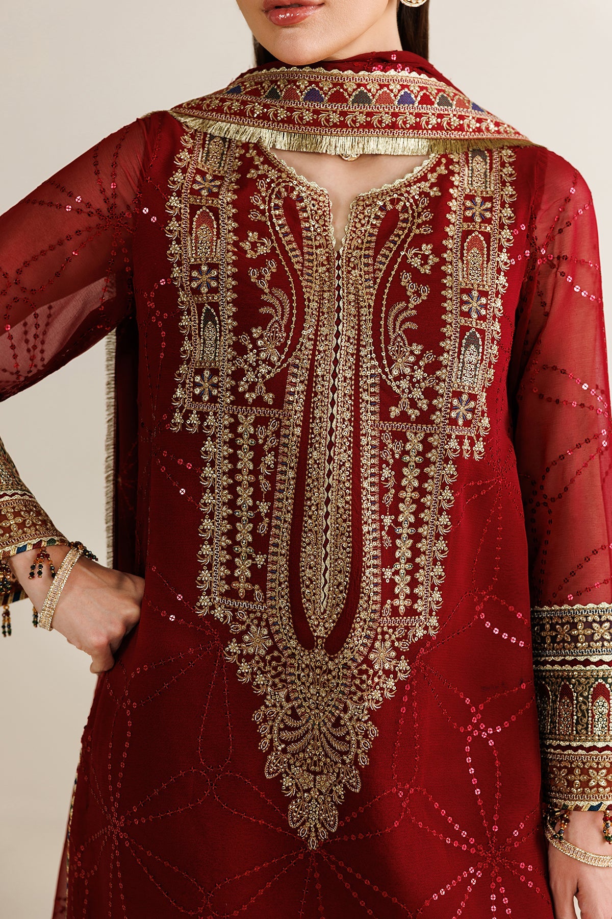 Pakistani embroidered chiffon formal UC-3124 by Jazmin