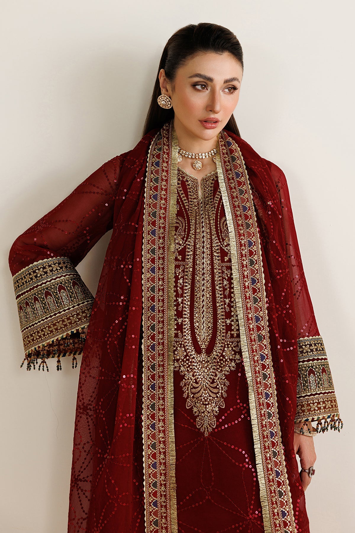 Jazmin UC-3124 embroidered chiffon suit at Raz Ruya