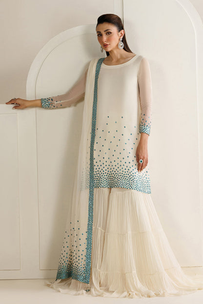 Jazmin UC-3133 chiffon formal with embroidered chiffon dupatta