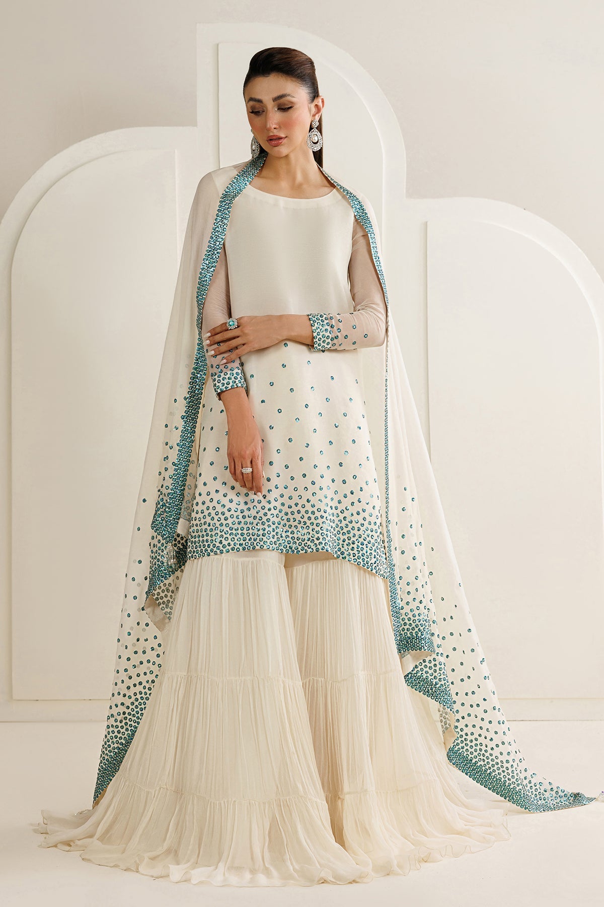 Jazmin UC-3133 embroidered chiffon Pakistani formal suit