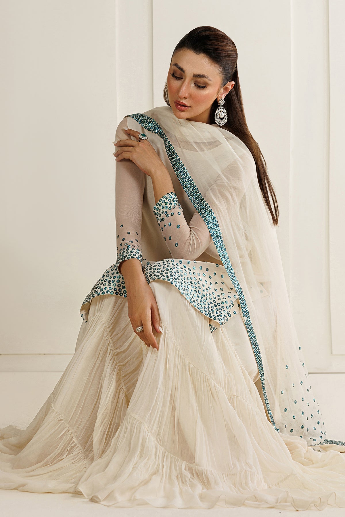 Pakistani embroidered chiffon formal UC-3133 by Jazmin