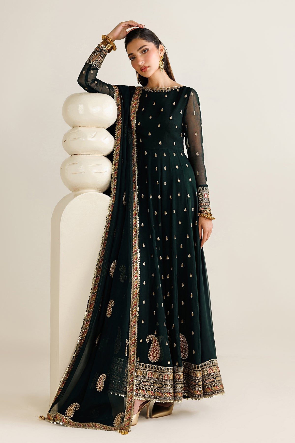 Embroidered chiffon UC-3128 by Jazmin – Pakistani party wear