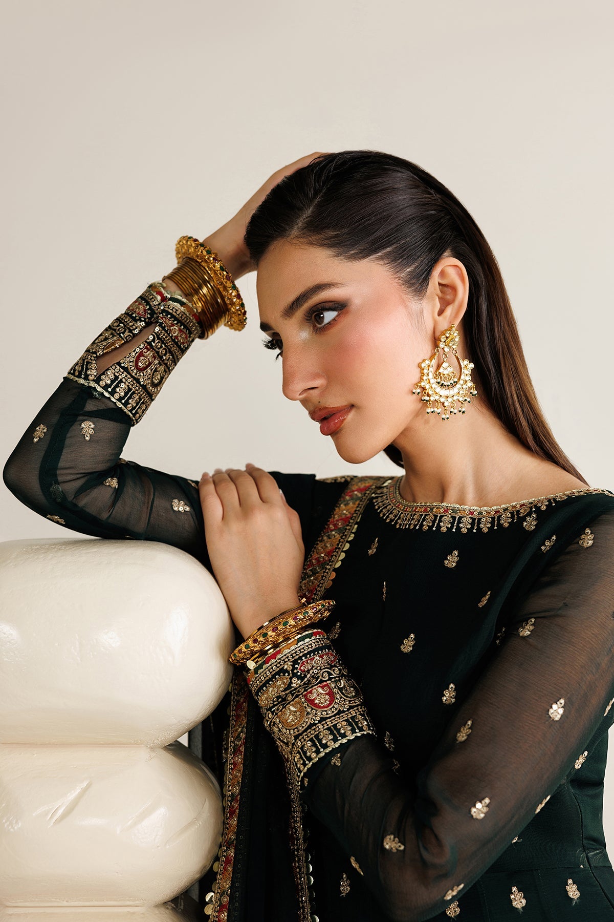 Pakistani embroidered chiffon formal UC-3128 by Jazmin
