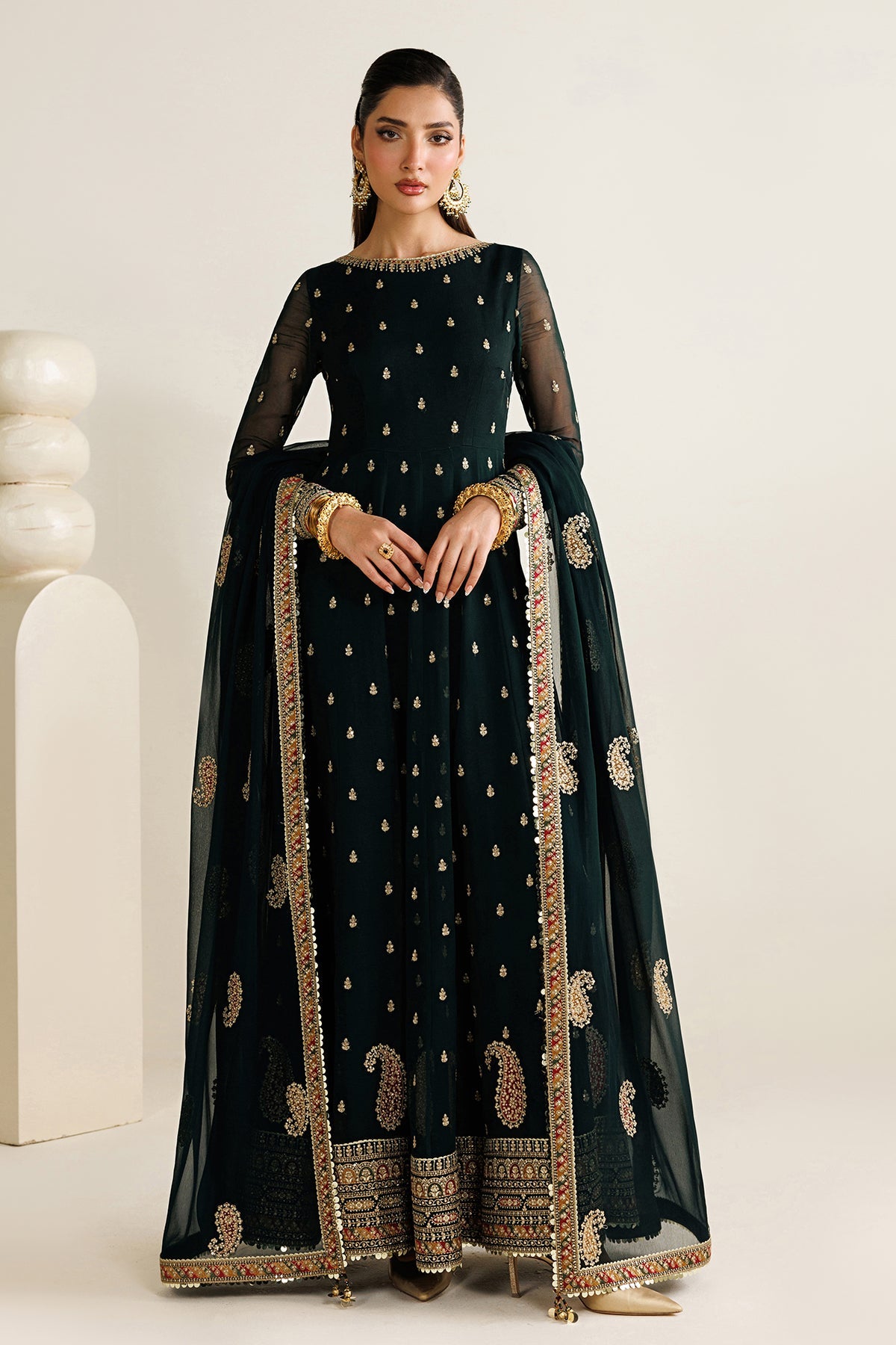 Jazmin UC-3128 embroidered chiffon suit at Raz Ruya