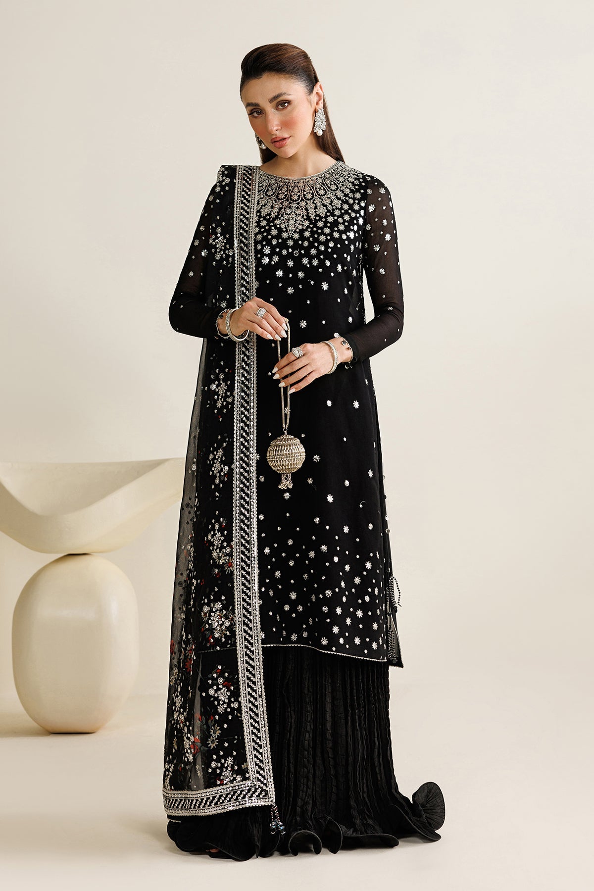 Jazmin UC-3127 embroidered chiffon Pakistani formal suit