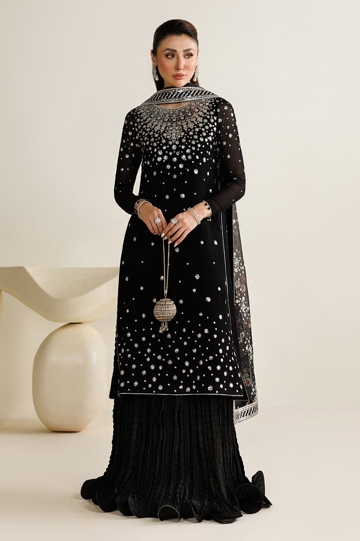 Jazmin UC-3127 digital printed chiffon dupatta border