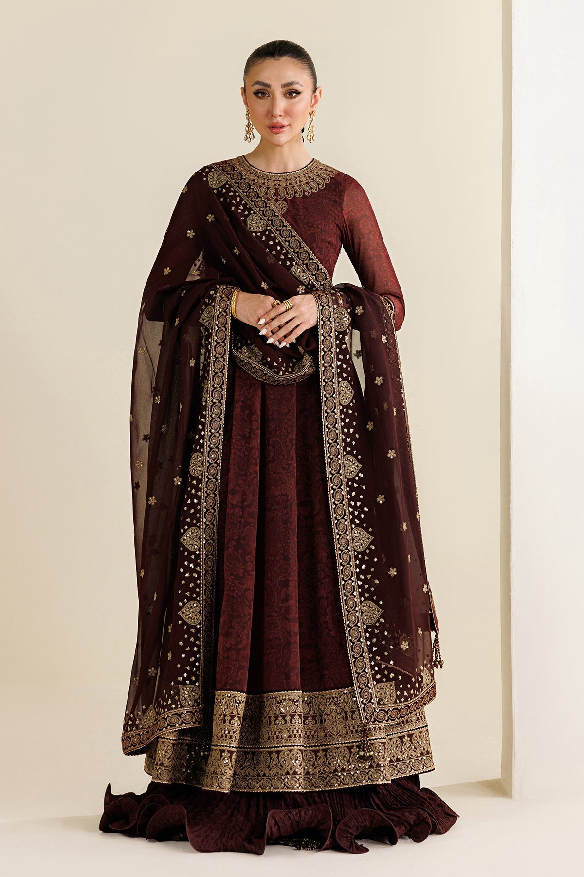Jazmin UC-3130 embroidered printed chiffon Pakistani formal suit