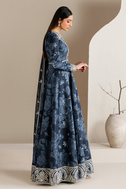 Jazmin UR-7086 three-piece printed raw silk formal