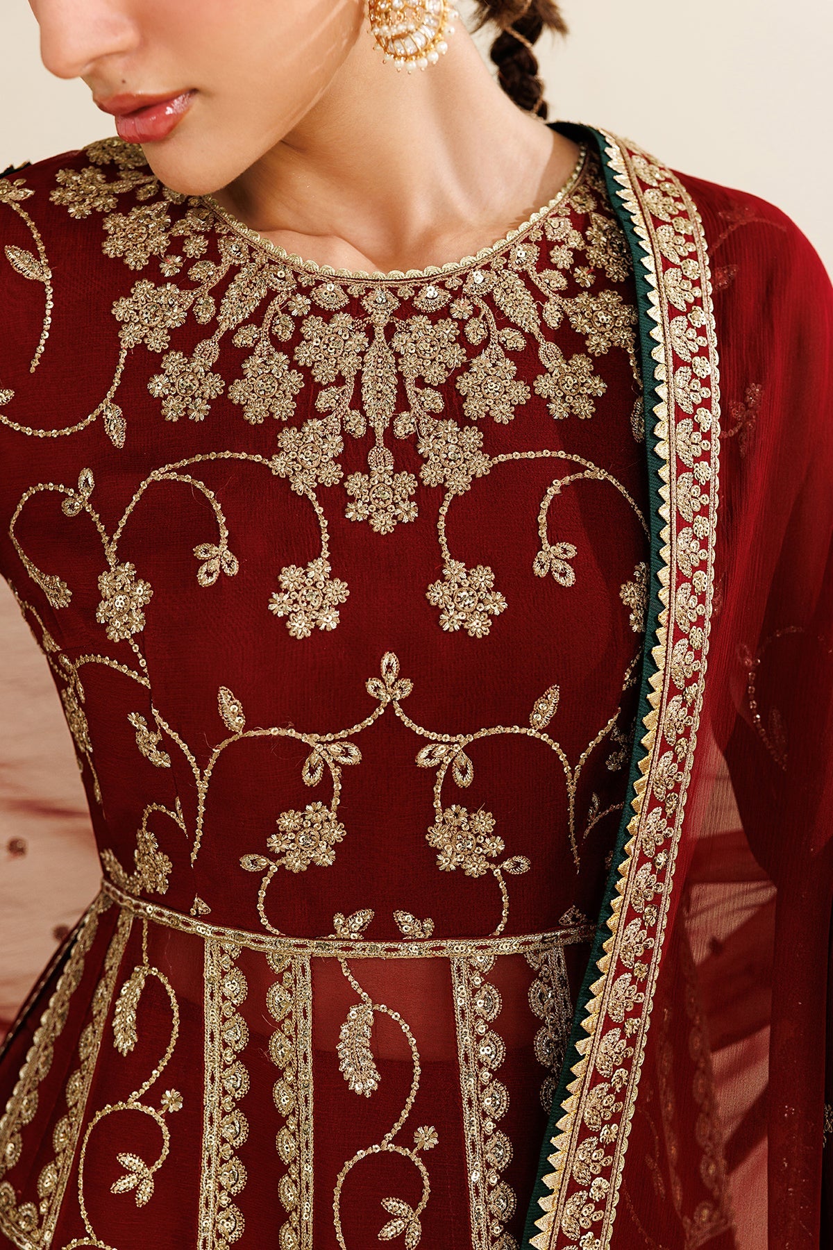 Pakistani embroidered chiffon formal UC-3132 by Jazmin