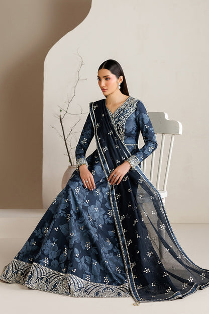 Jazmin UR-7086 embroidered printed raw silk Pakistani formal suit
