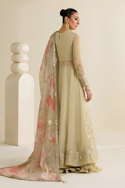 Jazmin UC-3131 three-piece chiffon formal with crushed raw silk trouser