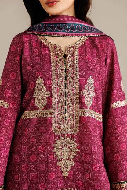 Pakistani digital printed raw silk formal UR-7074 by Jazmin
