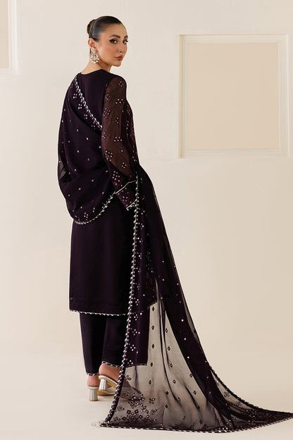 Jazmin UC-3123 three-piece chiffon formal with raw silk trouser