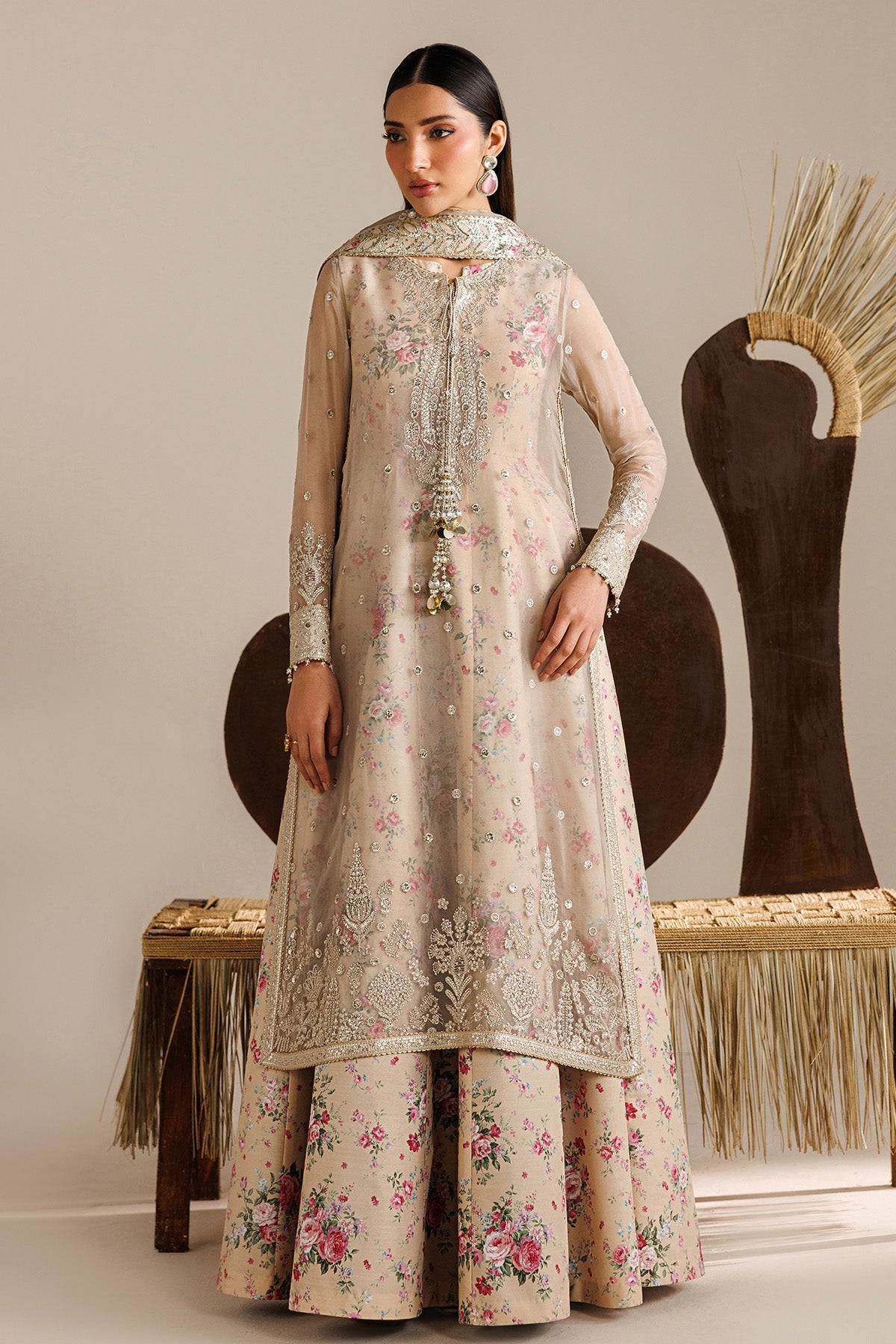 Jazmin UC-3117 embroidered chiffon Pakistani formal suit