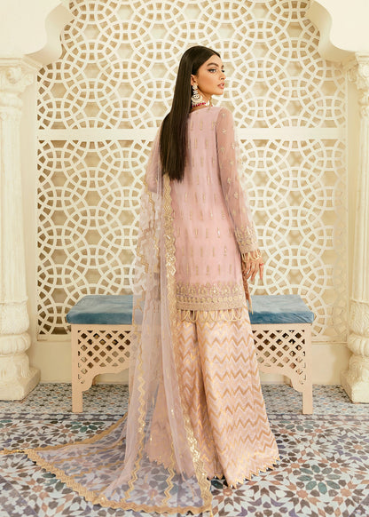 Akbar Aslam Oriole side view of embroidered net shirt